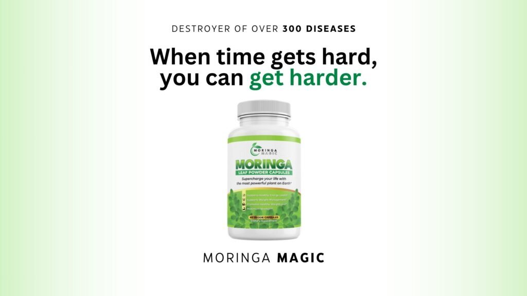 Image showing Moringa leaves and powder highlighting 7 amazing Moringa secrets for health and wellness.
